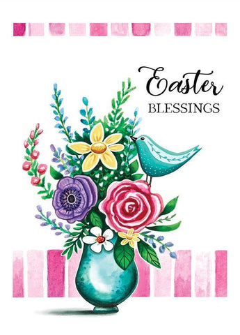 Easter Blessings White Modern Wood Framed Art Print with Double Matting by Tyndall, Elizabeth
