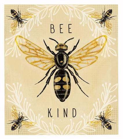 Bee Kind Black Ornate Wood Framed Art Print with Double Matting by Tyndall, Elizabeth