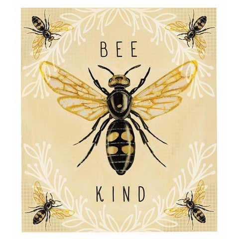 Bee Kind White Modern Wood Framed Art Print by Tyndall, Elizabeth