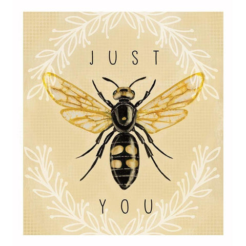 Just Bee You Black Modern Wood Framed Art Print by Tyndall, Elizabeth