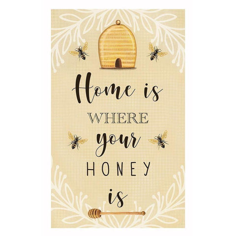 Home is Where Your Honey Is Black Modern Wood Framed Art Print with Double Matting by Tyndall, Elizabeth