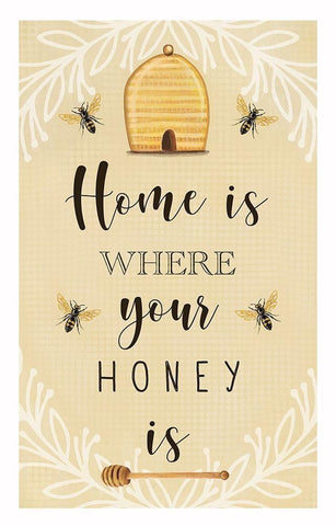 Home is Where Your Honey Is Black Ornate Wood Framed Art Print with Double Matting by Tyndall, Elizabeth