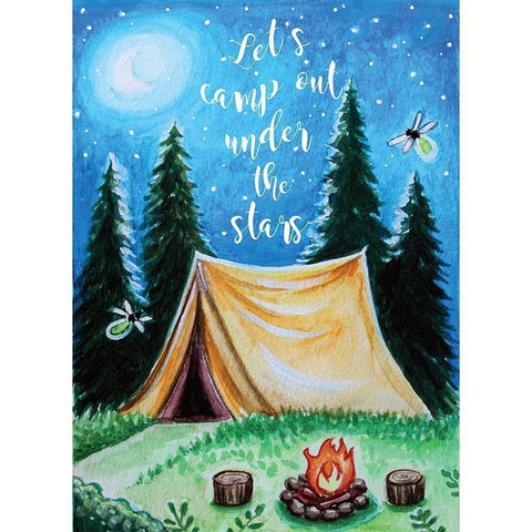 Camp Out Black Modern Wood Framed Art Print by Tyndall, Elizabeth