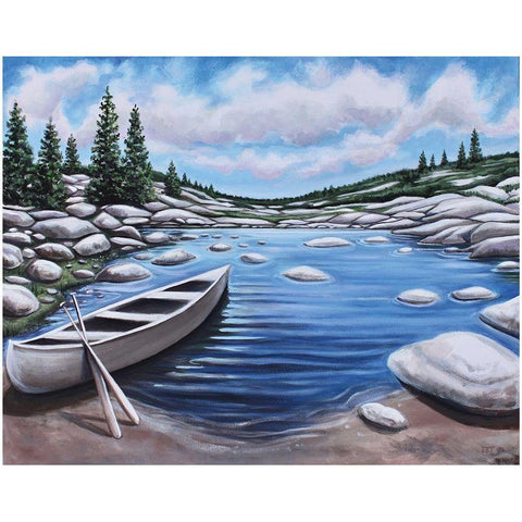 The Canoe Black Modern Wood Framed Art Print with Double Matting by Tyndall, Elizabeth