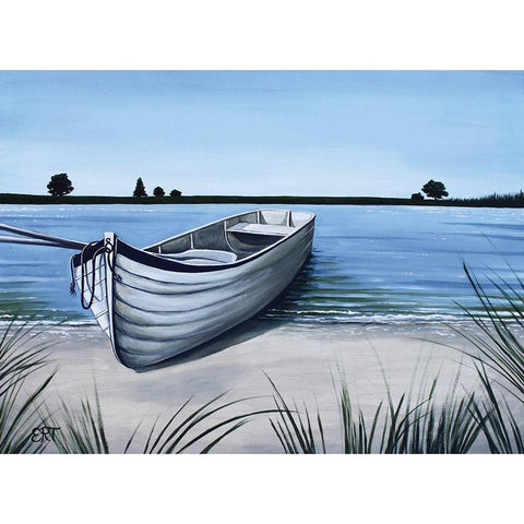 On the Water White Modern Wood Framed Art Print by Tyndall, Elizabeth