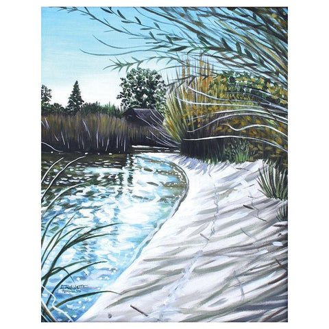 Sandy Reeds White Modern Wood Framed Art Print by Tyndall, Elizabeth