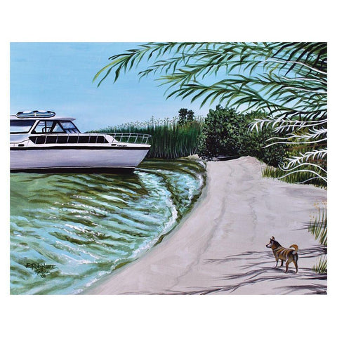 Upon a Shore White Modern Wood Framed Art Print by Tyndall, Elizabeth