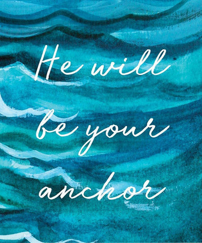 He Will Be Your Anchor Black Ornate Wood Framed Art Print with Double Matting by Tyndall, Elizabeth