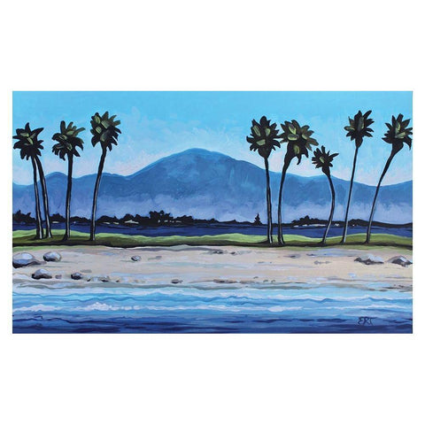 Palm Tree Oasis White Modern Wood Framed Art Print by Tyndall, Elizabeth