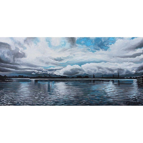 Panoramic Painting Black Modern Wood Framed Art Print with Double Matting by Tyndall, Elizabeth