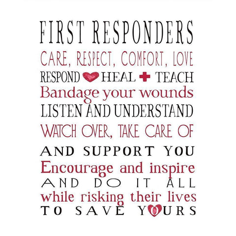 First Responders Black Modern Wood Framed Art Print with Double Matting by Tyndall, Elizabeth