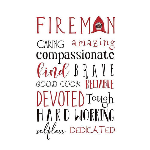 Fireman Black Modern Wood Framed Art Print with Double Matting by Tyndall, Elizabeth