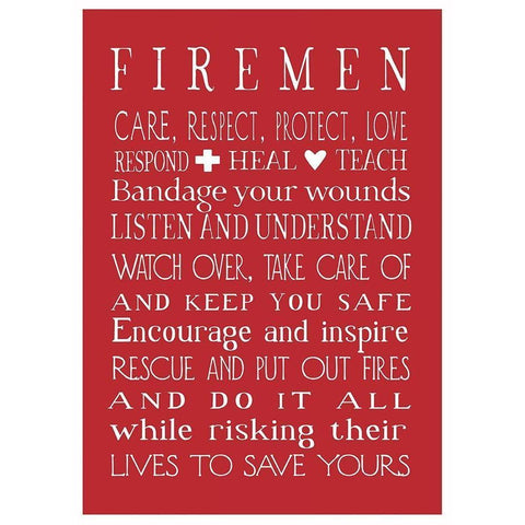 Fireman in Red Gold Ornate Wood Framed Art Print with Double Matting by Tyndall, Elizabeth