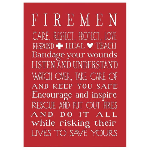 Fireman in Red Black Modern Wood Framed Art Print with Double Matting by Tyndall, Elizabeth