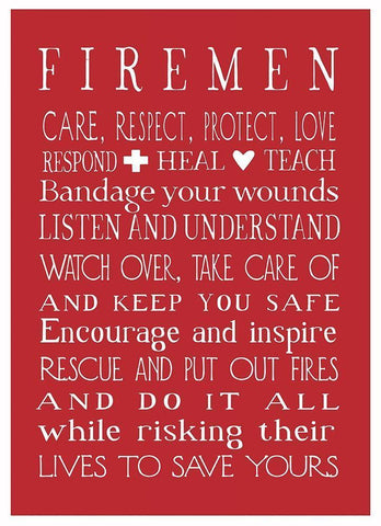 Fireman in Red White Modern Wood Framed Art Print with Double Matting by Tyndall, Elizabeth