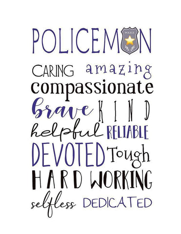 Policeman White Modern Wood Framed Art Print with Double Matting by Tyndall, Elizabeth