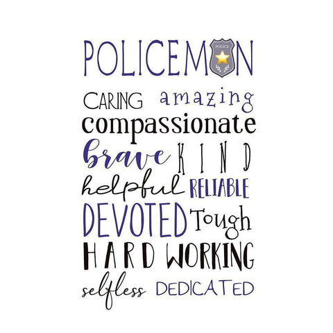 Policeman Black Modern Wood Framed Art Print by Tyndall, Elizabeth