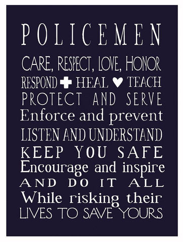 Policeman in Navy White Modern Wood Framed Art Print with Double Matting by Tyndall, Elizabeth