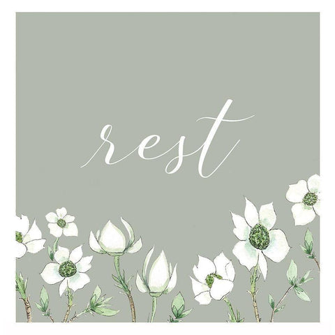 Rest White Modern Wood Framed Art Print by Tyndall, Elizabeth