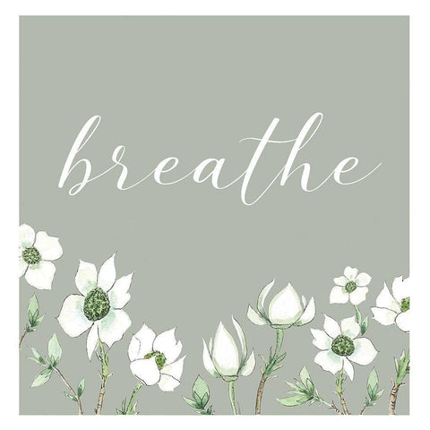 Breathe White Modern Wood Framed Art Print by Tyndall, Elizabeth