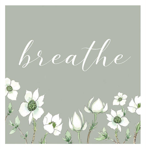 Breathe White Modern Wood Framed Art Print with Double Matting by Tyndall, Elizabeth