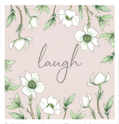 Laugh Black Ornate Wood Framed Art Print with Double Matting by Tyndall, Elizabeth