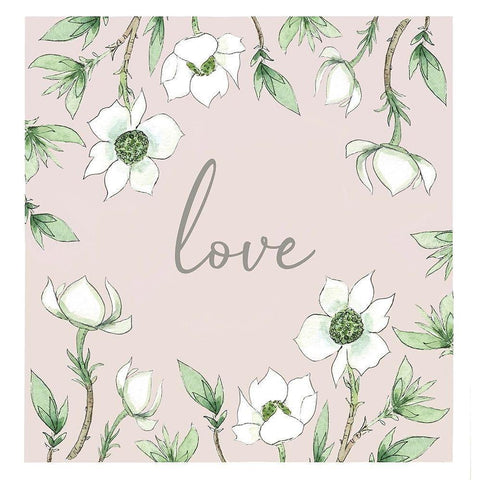 Love White Modern Wood Framed Art Print by Tyndall, Elizabeth