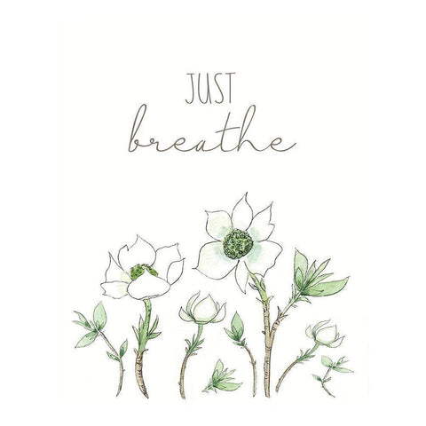 Just Breathe Black Modern Wood Framed Art Print with Double Matting by Tyndall, Elizabeth