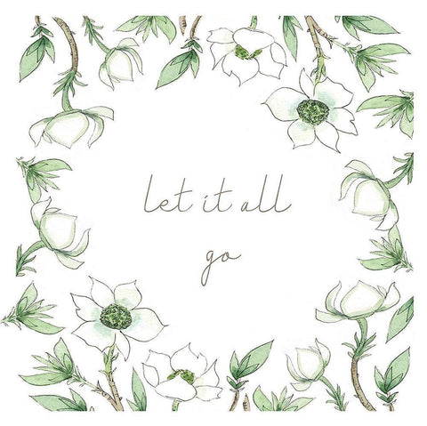 Let It All Go White Modern Wood Framed Art Print with Double Matting by Tyndall, Elizabeth