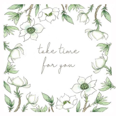 Take Time for You White Modern Wood Framed Art Print with Double Matting by Tyndall, Elizabeth