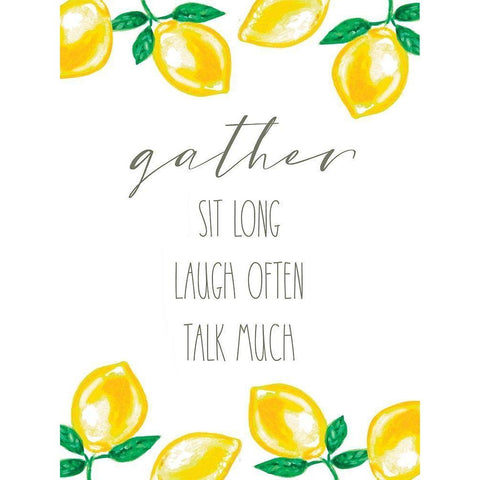 Gather Lemons Gold Ornate Wood Framed Art Print with Double Matting by Tyndall, Elizabeth