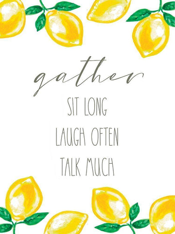 Gather Lemons White Modern Wood Framed Art Print with Double Matting by Tyndall, Elizabeth