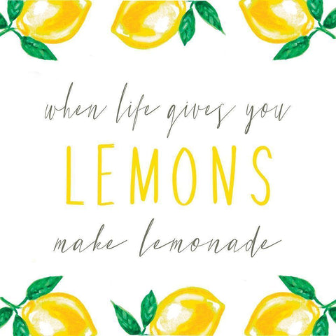 When Life Gives You Lemons White Modern Wood Framed Art Print by Tyndall, Elizabeth