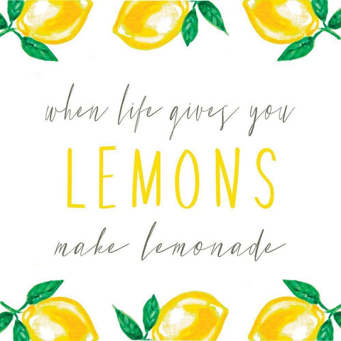 When Life Gives You Lemons White Modern Wood Framed Art Print with Double Matting by Tyndall, Elizabeth