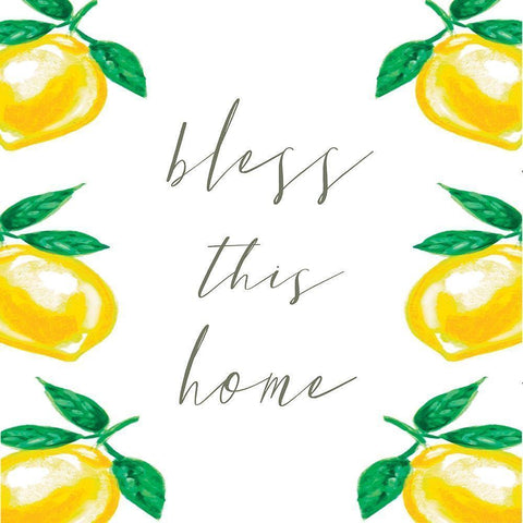 Bless This Home Black Modern Wood Framed Art Print with Double Matting by Tyndall, Elizabeth