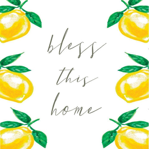 Bless This Home White Modern Wood Framed Art Print with Double Matting by Tyndall, Elizabeth