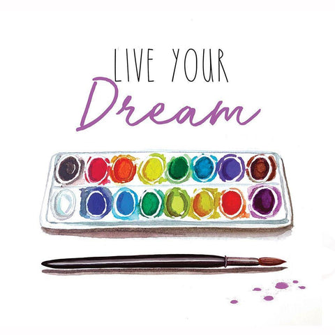 Live Your Dream White Modern Wood Framed Art Print with Double Matting by Tyndall, Elizabeth