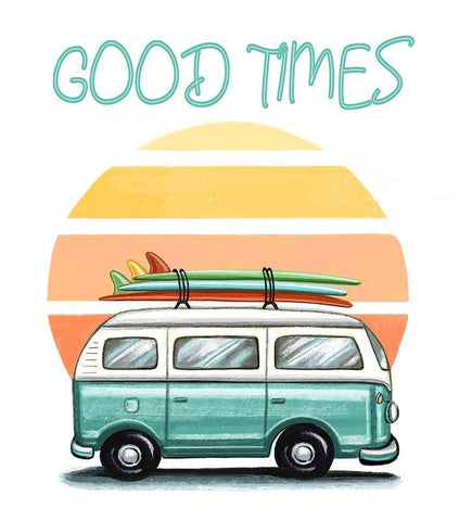 Good Times White Modern Wood Framed Art Print with Double Matting by Tyndall, Elizabeth