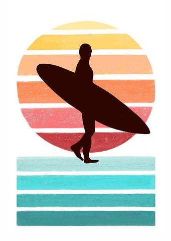 Surfer White Modern Wood Framed Art Print with Double Matting by Tyndall, Elizabeth