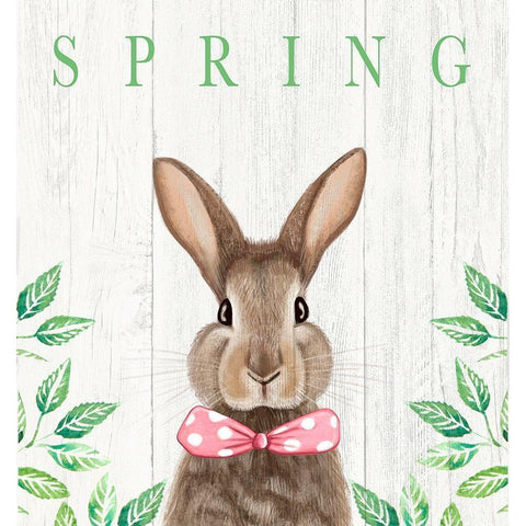 Spring Bunny Black Modern Wood Framed Art Print by Tyndall, Elizabeth