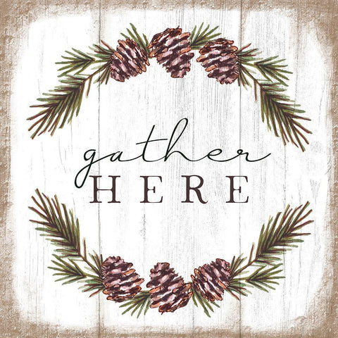 Gather Here White Modern Wood Framed Art Print by Tyndall, Elizabeth