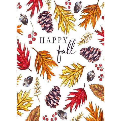 Happy Fall White Modern Wood Framed Art Print by Tyndall, Elizabeth