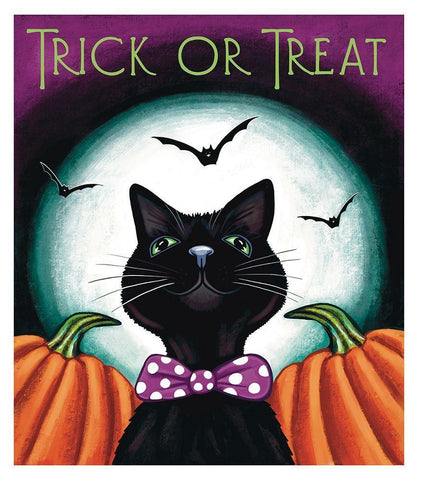 Trick or Treat White Modern Wood Framed Art Print with Double Matting by Tyndall, Elizabeth