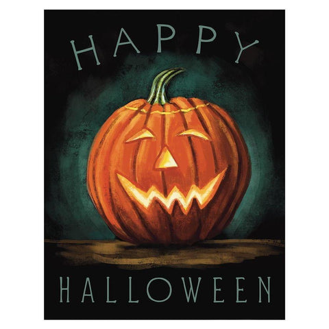 Happy Halloween White Modern Wood Framed Art Print by Tyndall, Elizabeth