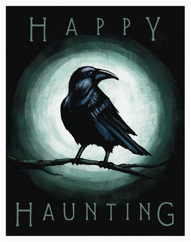 Happy Haunting Black Ornate Wood Framed Art Print with Double Matting by Tyndall, Elizabeth