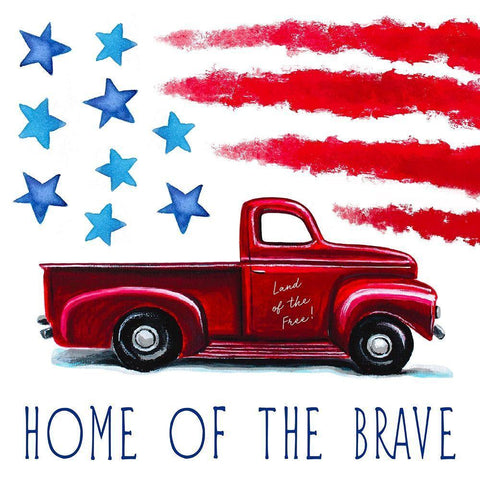 Home of the Brave White Modern Wood Framed Art Print with Double Matting by Tyndall, Elizabeth