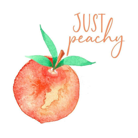 Just Peachy White Modern Wood Framed Art Print by Tyndall, Elizabeth