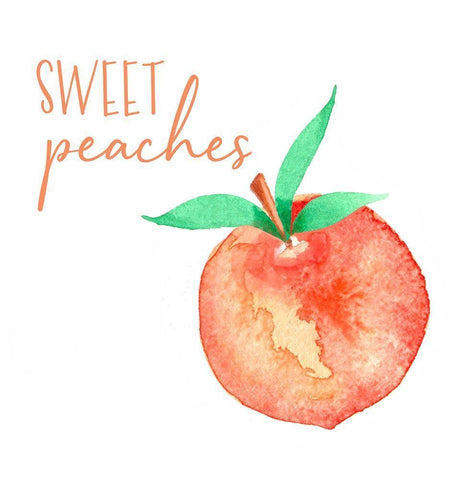 Sweet Peaches White Modern Wood Framed Art Print with Double Matting by Tyndall, Elizabeth