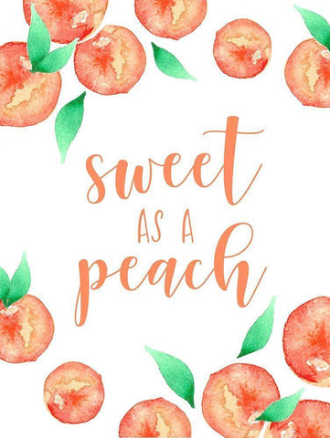 Sweet as a Peach Black Ornate Wood Framed Art Print with Double Matting by Tyndall, Elizabeth
