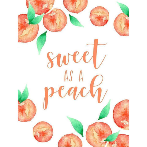 Sweet as a Peach White Modern Wood Framed Art Print by Tyndall, Elizabeth